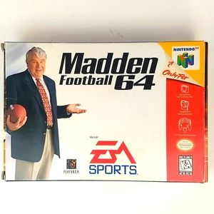 Madden Football 64, N64 Original Retail Box and All Original Manuals 1997
